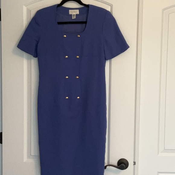 Vintage Front Buttoned Pure Virgin Wool Dress - Picture 7 of 14